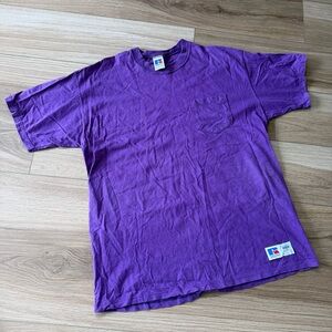 90’s Russell Athletic Made in USA Purple Pocket T Shirt